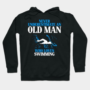 old man who love swimming Hoodie